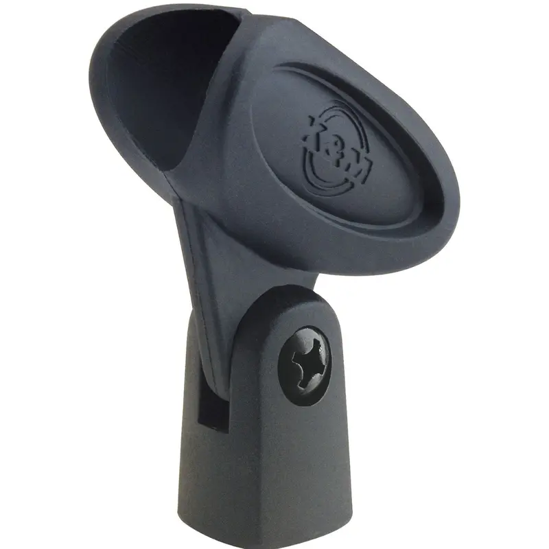 K&M 85035.500.55 Microphone Clip - Tapered Slip-In - Clip Diameter 0.669 to 0.866 Inch - Black