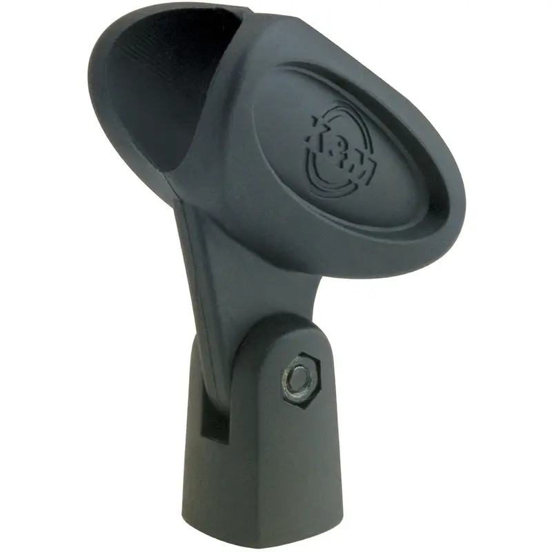 K&M 85050.500.55 Microphone Clip - Tapered Slip-In - Clip Diameter 0.866 to 1.102 Inch - Black