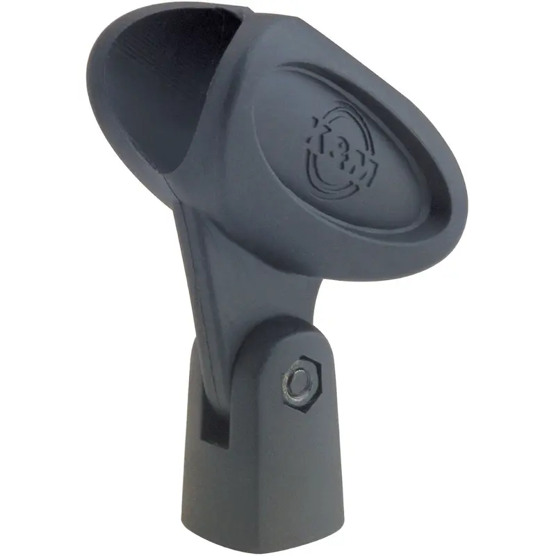 K&M 85055.500.55 Microphone Clip - Tapered Slip-In - Clip Diameter 1.102 to 1.339 Inch - Black