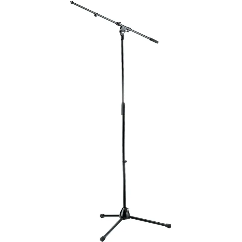 K&M 21020.500.55 Microphone Stand with Boom Arm - 35.433 to 63.189 Inch Height - Black