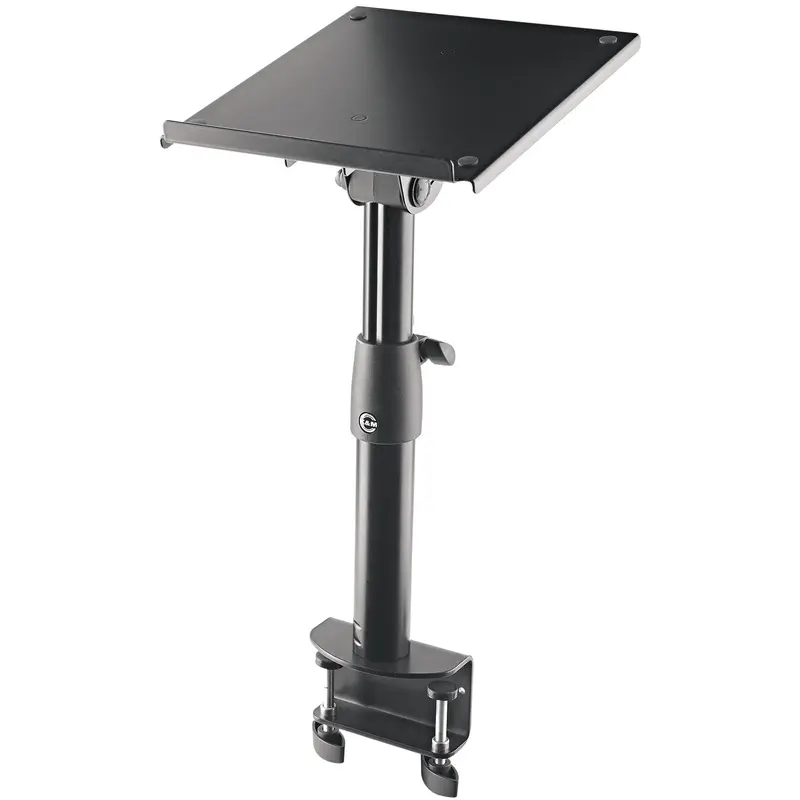 K&M 26778.000.55 Tiltable Clamping Desktop Monitor Stand 9.055 x 9.842 Inch Support Tray - Black