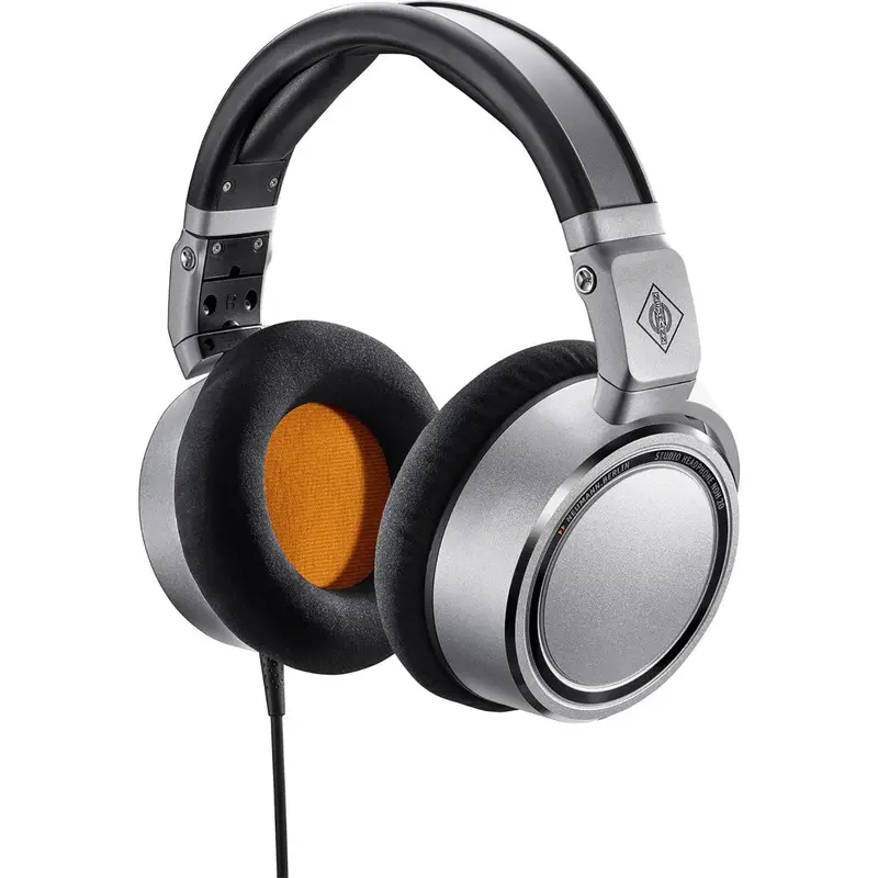 Neumann NDH-20 Closed-Back Studio Headphones - Silver with Black and Orange Trim