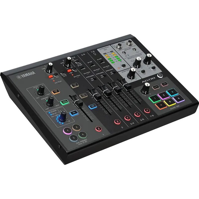 Yamaha AG08-B 8-Channel Mixer/USB Interface for IOS/Mac/PC - Black