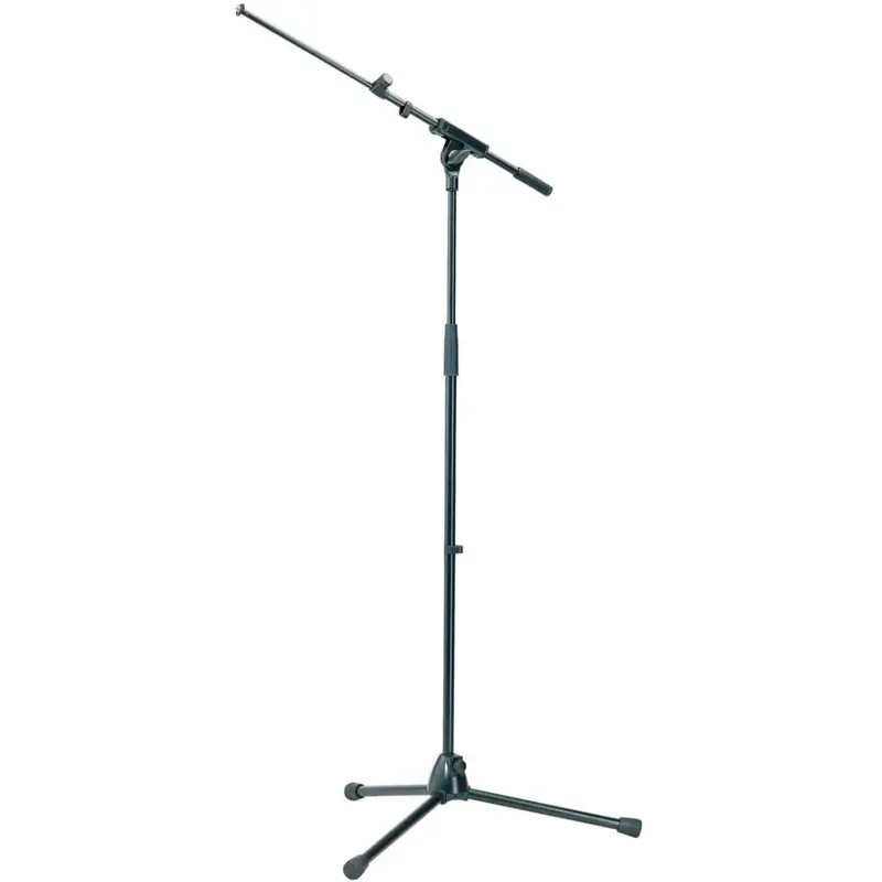 K&M 21075.500.55 Microphone Stand with Telescopic Boom Arm - 39.764 to 67.716 Inch Height - Black