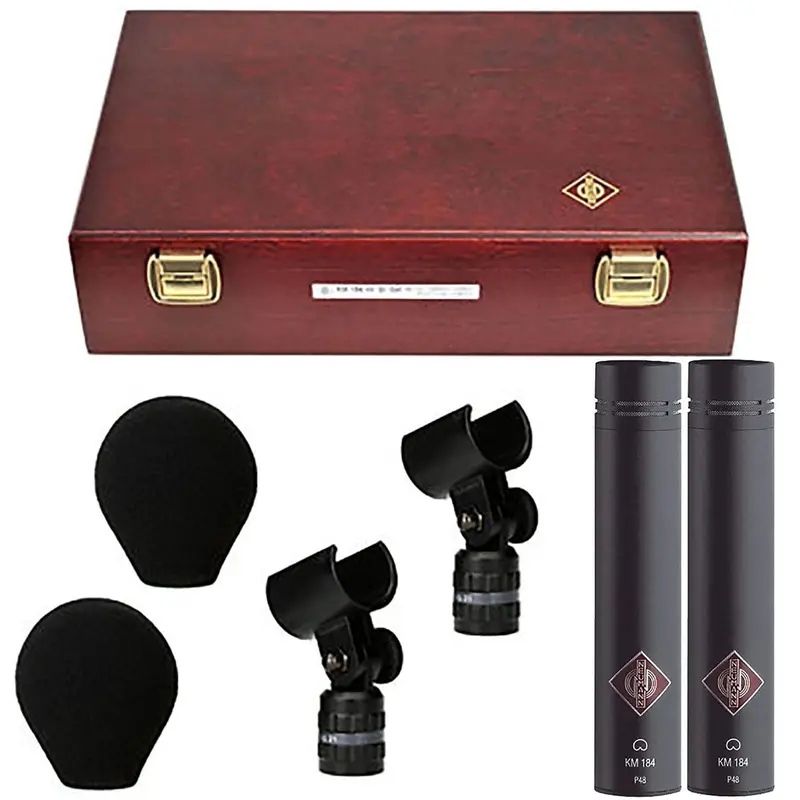 Neumann KM-184-MT-STEREOSET Stereo Microphone Set - 2x KM 184/2x SG 21 BK/2x WNS 100/Box - Black