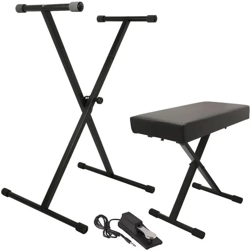 On-Stage KPK6550 Keyboard Stand and Bench Pack with Keyboard Sustain Pedal