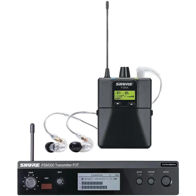 Shure P3TRA215CL-G20 Wireless Personal Monitor System Set for PSM300 System - G20 Band - Clear