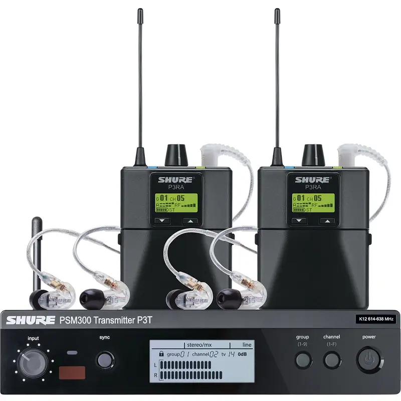 Shure P3TRA215TWP-J13 PSM300 Twinpack Pro Monitoring System with Earphones - J13 Frequency