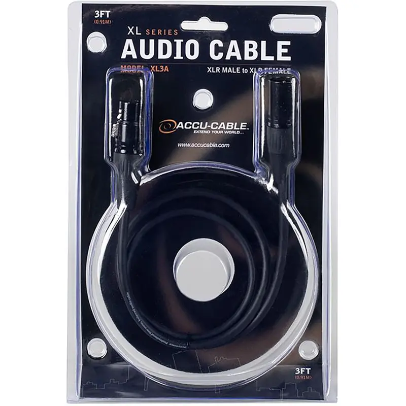 Accu-Cable XL3A 3-Foot XLR Audio Cable