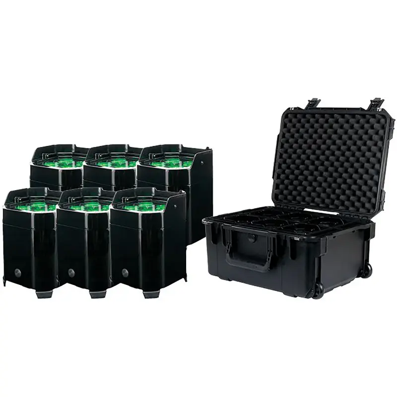 ADJ American DJ ELEMENT-HEX-IP-PC6-PAK 6x Unit Element Hex IP Units with Element PC6 Case