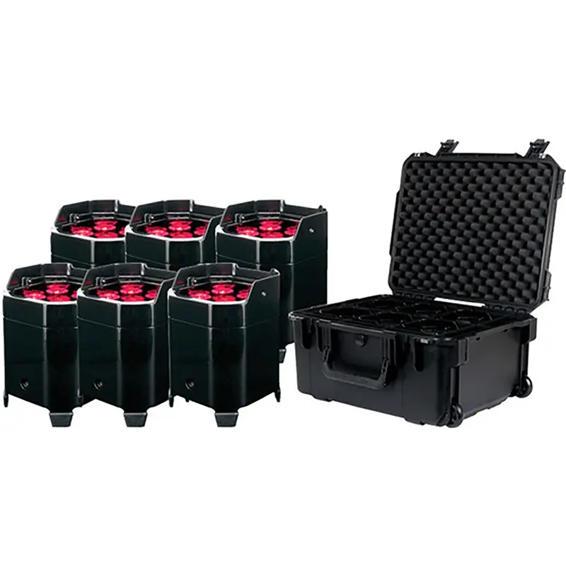 ADJ American DJ ELEMENT-HEX-PC6-PAK 6x Unit Element Hex Units with Element PC6 Case