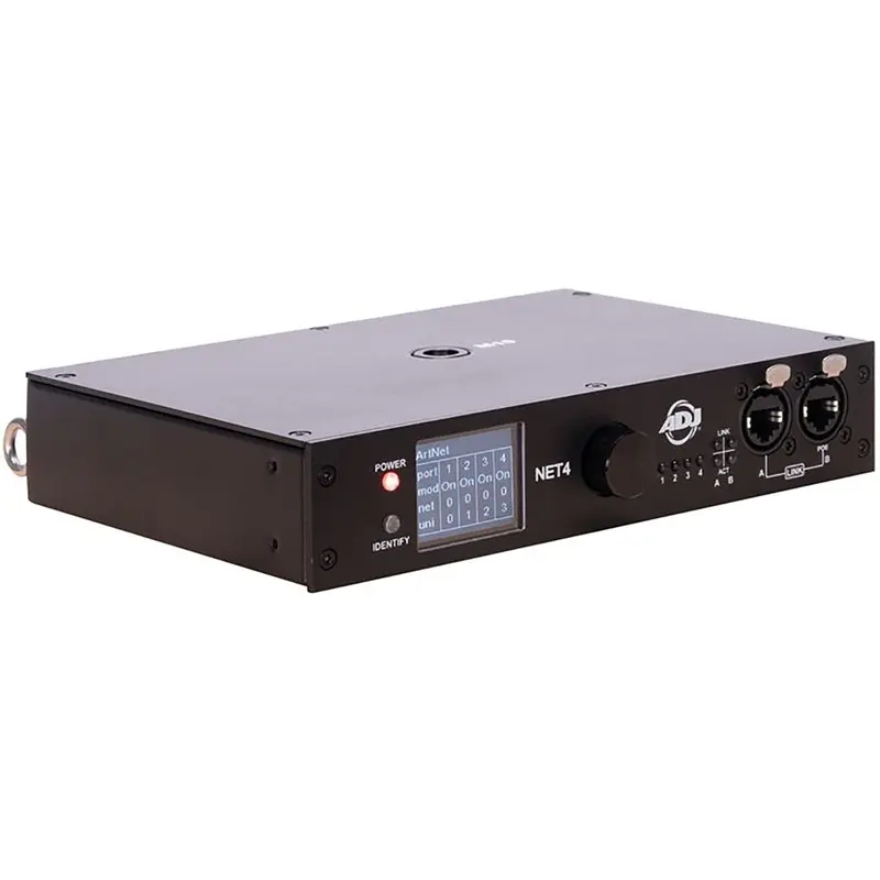 ADJ American DJ NET-4 4-Port DMX Over Ethernet Node with Wired Digital Communication Network
