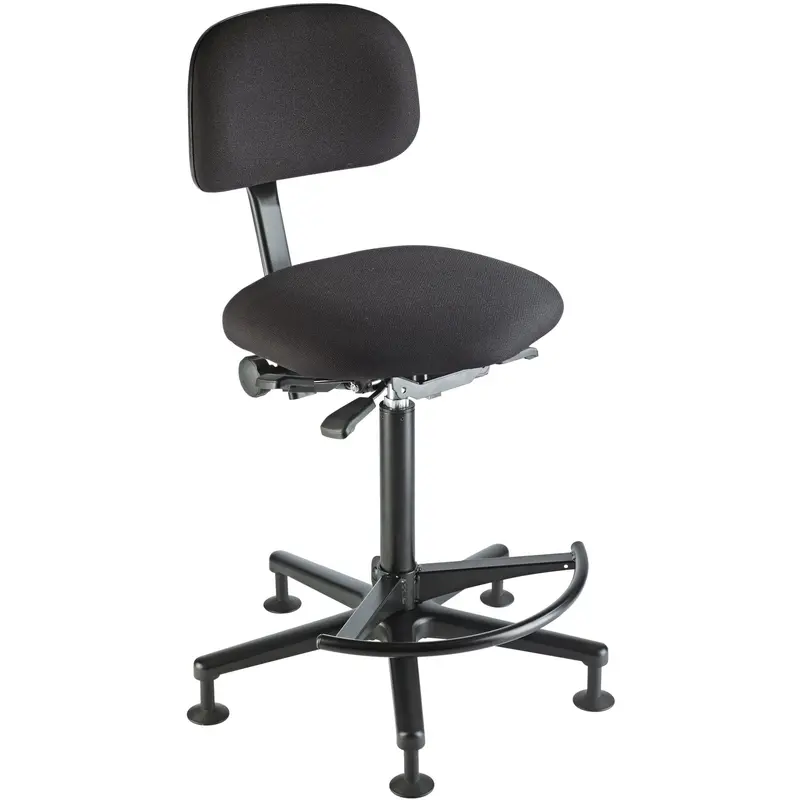 K&M 13460.019.55 Bass Stool with Upholstered Seat and Backrest - Black