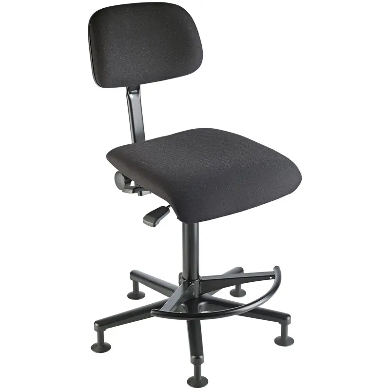 K&M 13480.019.55 Kettle Drum / Conductor Chair with Upholstered Seat and Backrest - Black