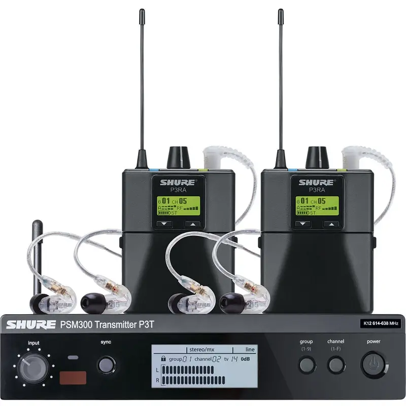 Shure P3TRA215TWP-G20 PSM300 Twinpack Pro Monitoring System with Earphones - G20 Frequency