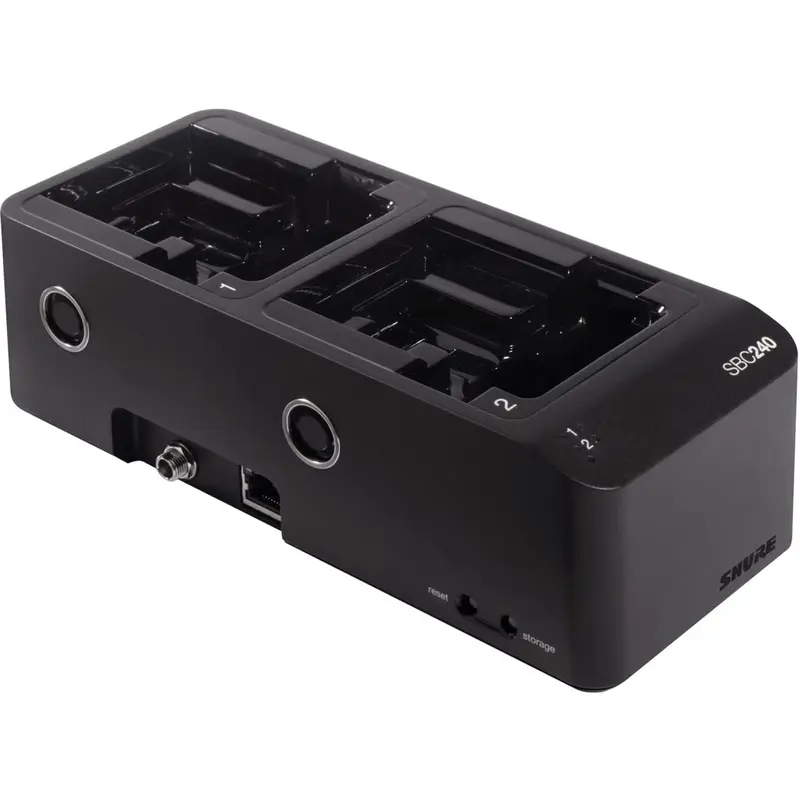 Shure SBC240 2-Bay Networked Docking Charger for SB910/SB920A Batteries/ADX Transmitters