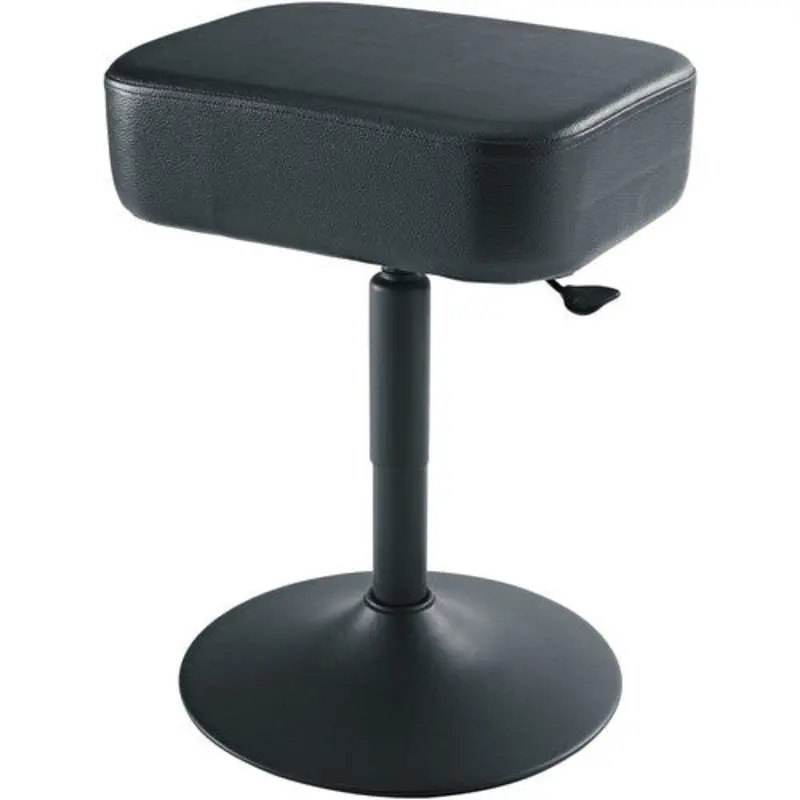 K&M 14093.017.55 Piano Stool with Pneumatic Lift and Rectangular Seating - Black Leatherette