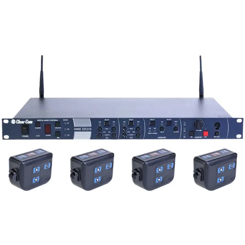 Clear-Com DX210 System 4-User Bundle 2-Channel 2.4GHz with 1x BS210 / 4x BP210