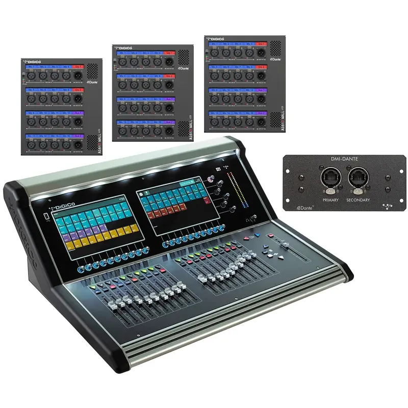 DiGiCo S21 Rack Pack with S21 Digital Console / x3 A164D-W-L Racks / Live Stage48 DANTE