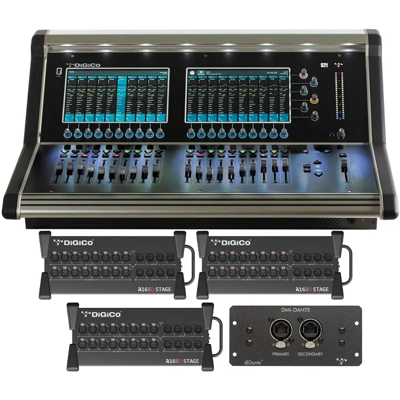 DiGiCo S21 Rack Pack with S21 Digital Console / x3 A168D Racks / Live Stage48 DANTE