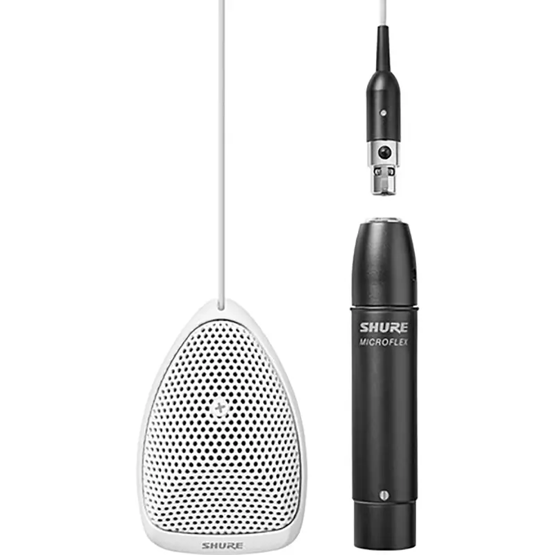 Shure MX391W-A/C Microflex Cardioid Boundary Microphone with Detachable XLR Preamp - White