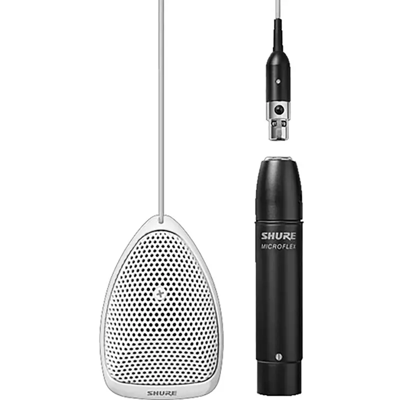 Shure MX391W-A/O Microflex Omnidirectional Boundary Microphone with Detachable XLR Preamp - White