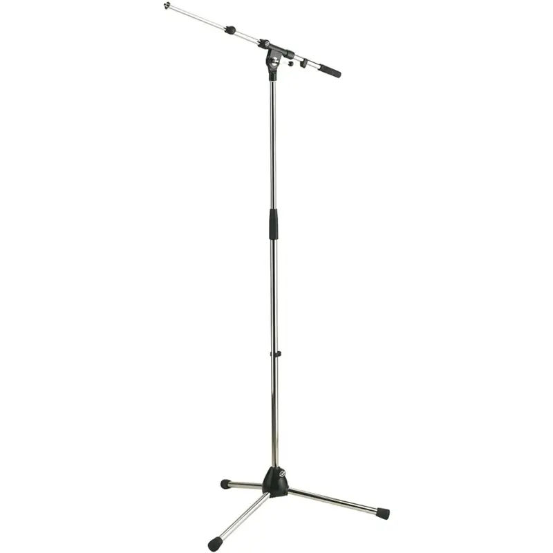 K&M 21090.500.02 Microphone Stand with Telescopic Boom Arm - HT 35.433 to 63.189-Inch - Chrome