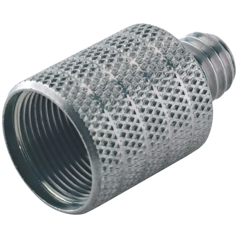 K&M 21600.000.29 Thread Adapter - 5/8 Inch 27 Female Thread - 3/8 Inch Male Thread - Zinc Plated
