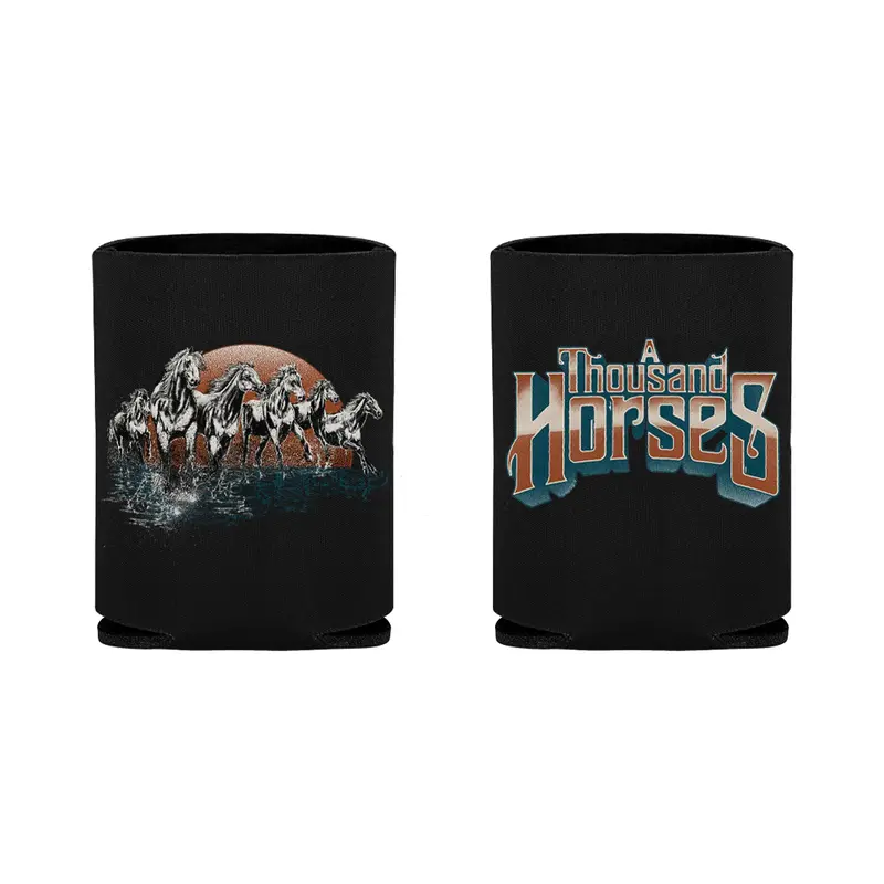 Running Chrome Horse Koozie