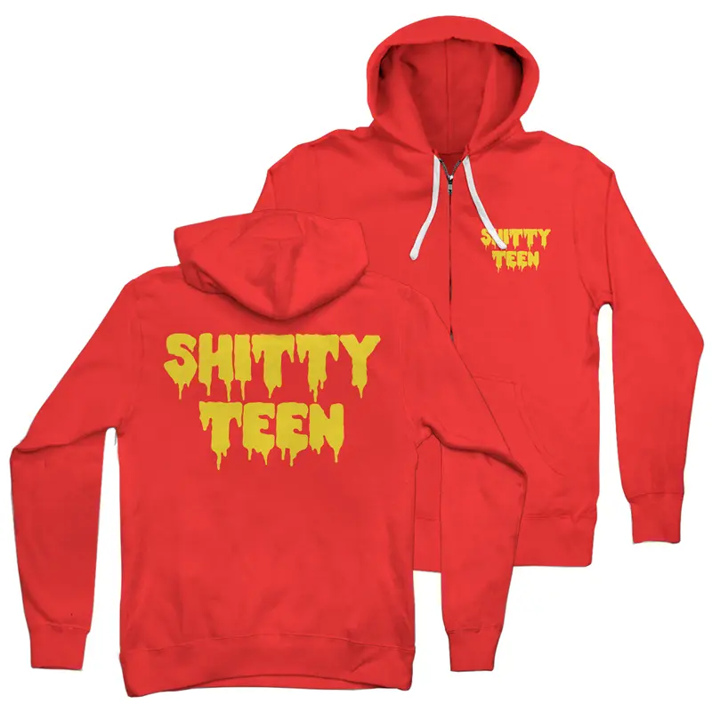 Shitty Teen Red Zip Hoodie