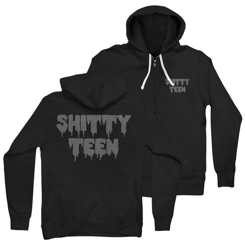 Shitty Teen Black Zip Hoodie