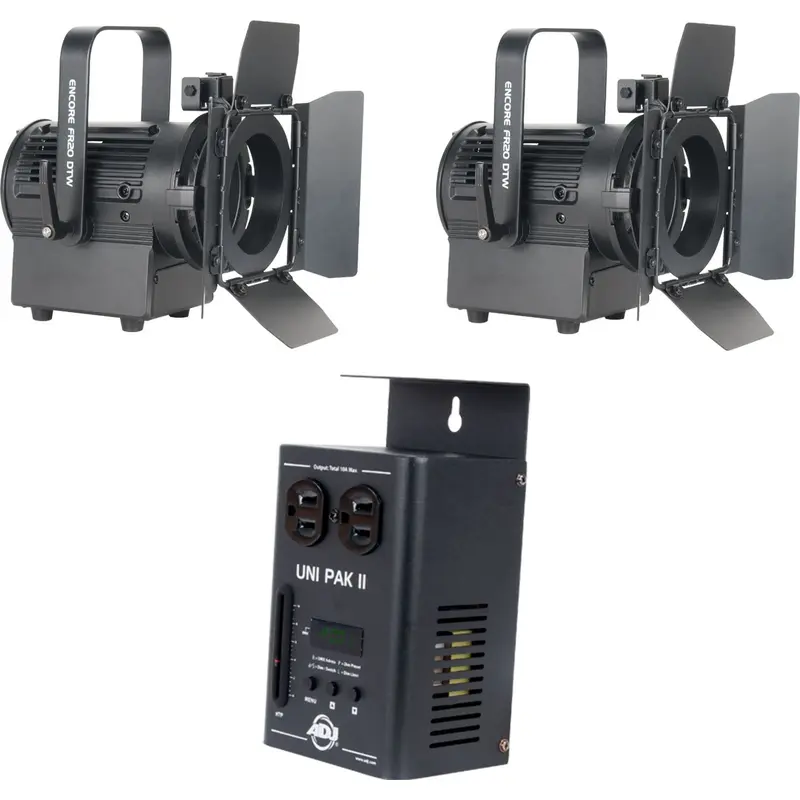 ADJ American DJ Presenter Starter Pak w/ 2x Encore FR20 DTW + 1x Uni Pak II Dimmer