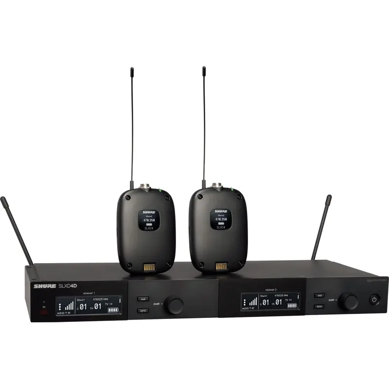 Shure SLXD14D-G58 Dual Combo System with 2x SLXD1 Beltpacks - G58 Band