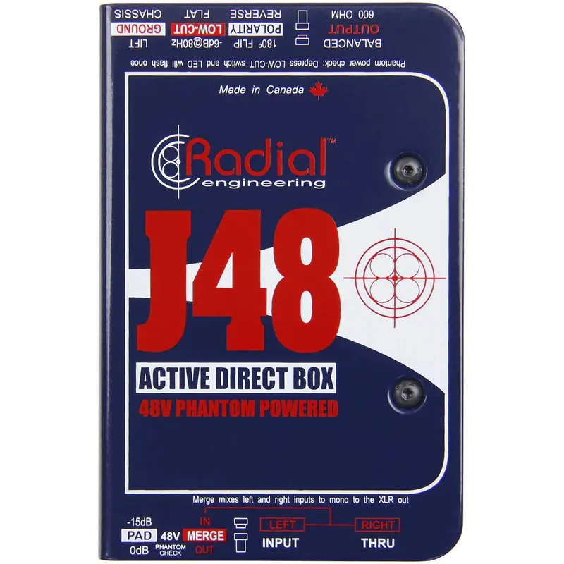 Radial J48 Active 48-Volt Phantom Powered DI Box