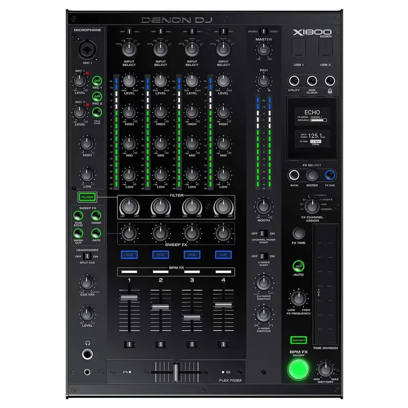 Denon DJ X1800 Prime Professional 4-Channel DJ Mixer