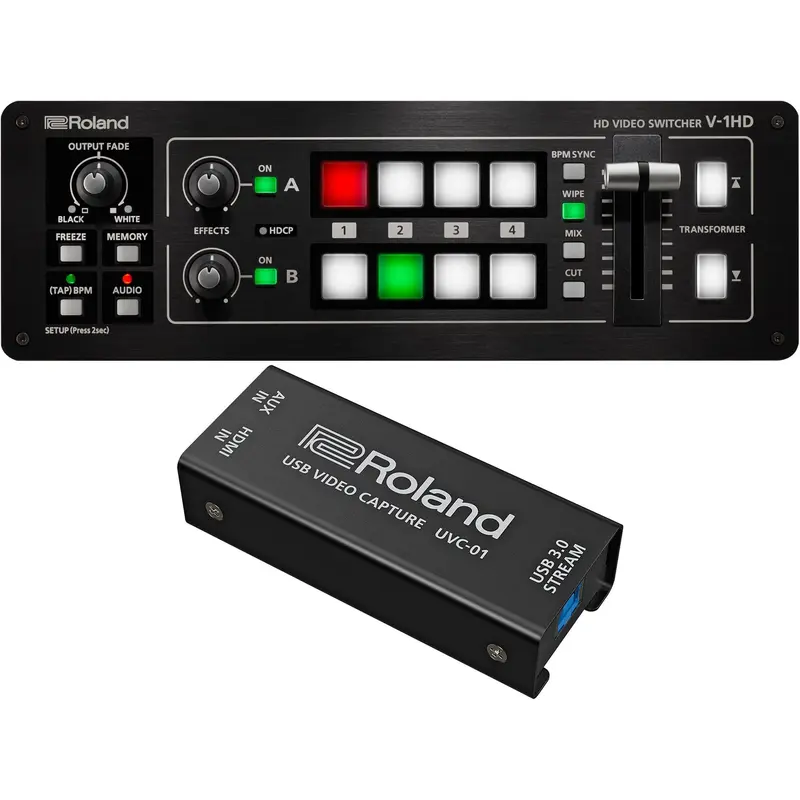 Roland V-1HD STR Video Switcher Streaming Bundle