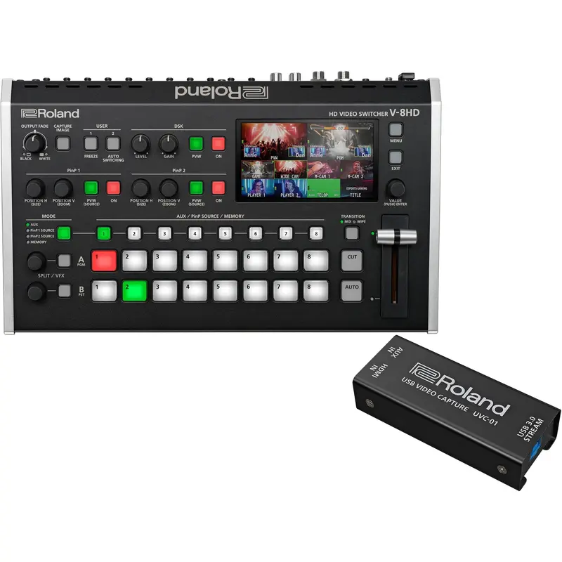 Roland V-8HD STR Video Switcher Streaming Bundle