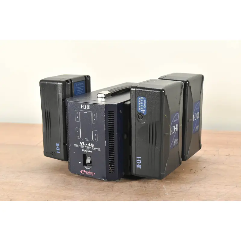 IDX System Technology VL-4S 4-Channel Charger with 3 Batteries