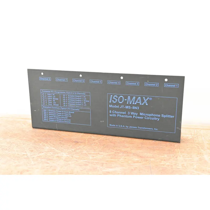 Jensen JT-MS-8N3 8-CH 3-Way Mic Splitter with Phantom Power Circuitry