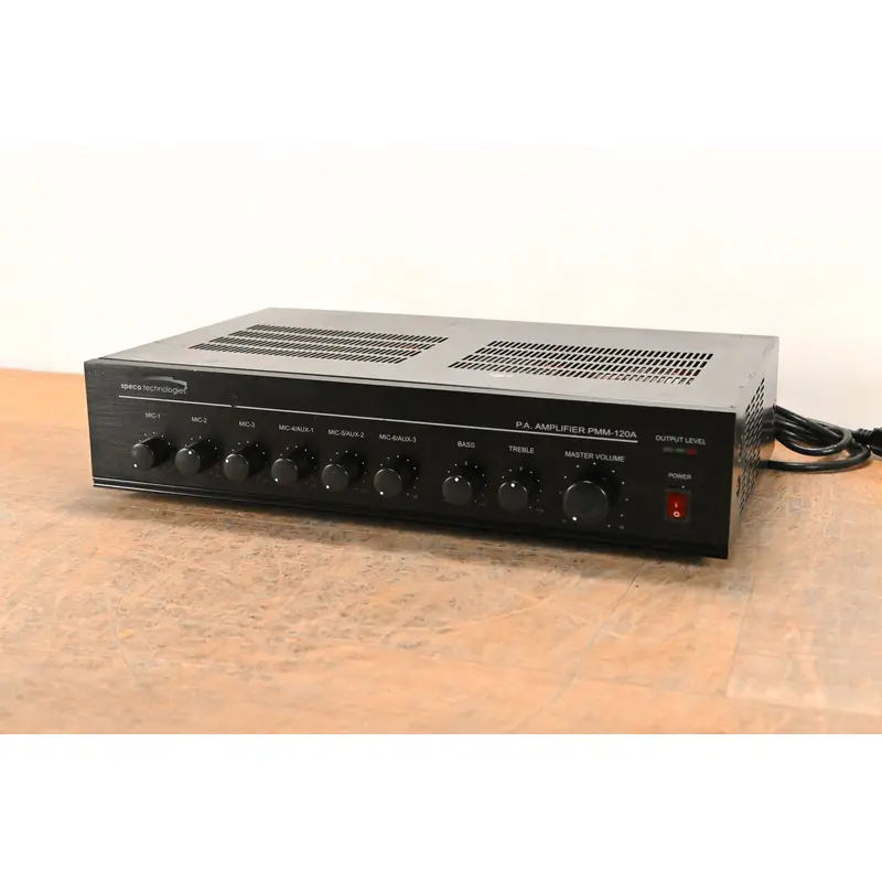 Speco Technologies PMM120A 120W PA Mixer Power Amplifier with 6 Inputs