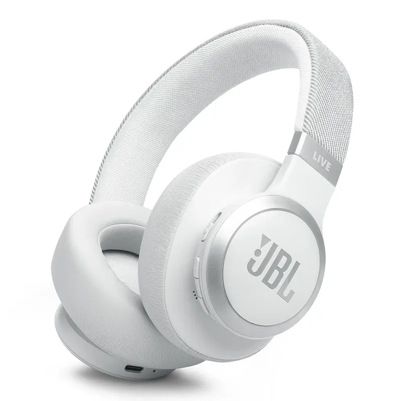 JBL Live 770NC Wireless Over-Ear Adaptive Noise Cancelling Headphones (White)