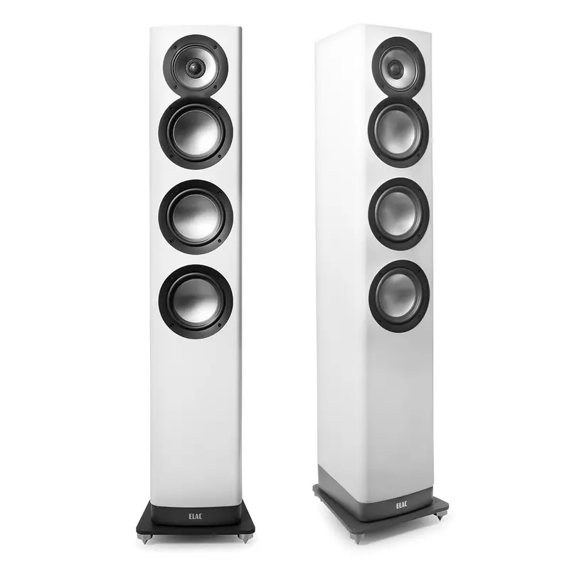 Elac Navis ARF51 5.25 Inch Powered Floorstanding Speakers - Pair (Gloss White)