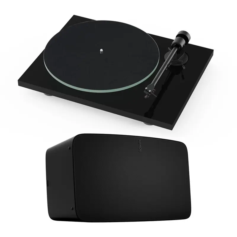 Sonos Five Wireless Speaker and T1 Evo Phono Turntable (Black)
