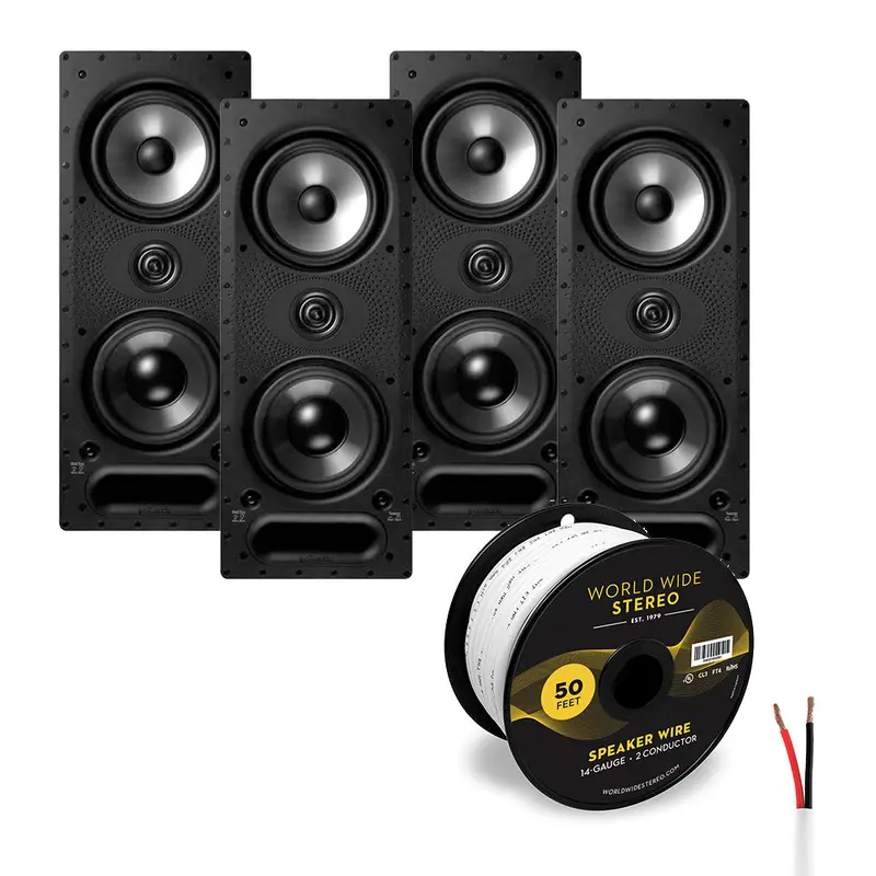 Polk Audio 265-LS Vanishing In Wall 3 Way Speaker Cable Bundle (4 Pack)