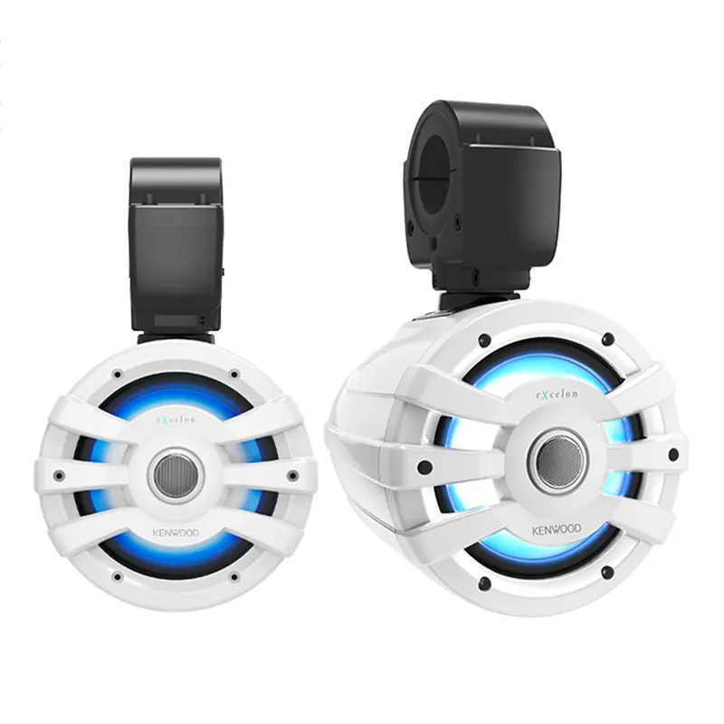 Kenwood XM77TWL 7.7 Inch 2 Way Marine & Powersports Tower Speakers Pair (White)