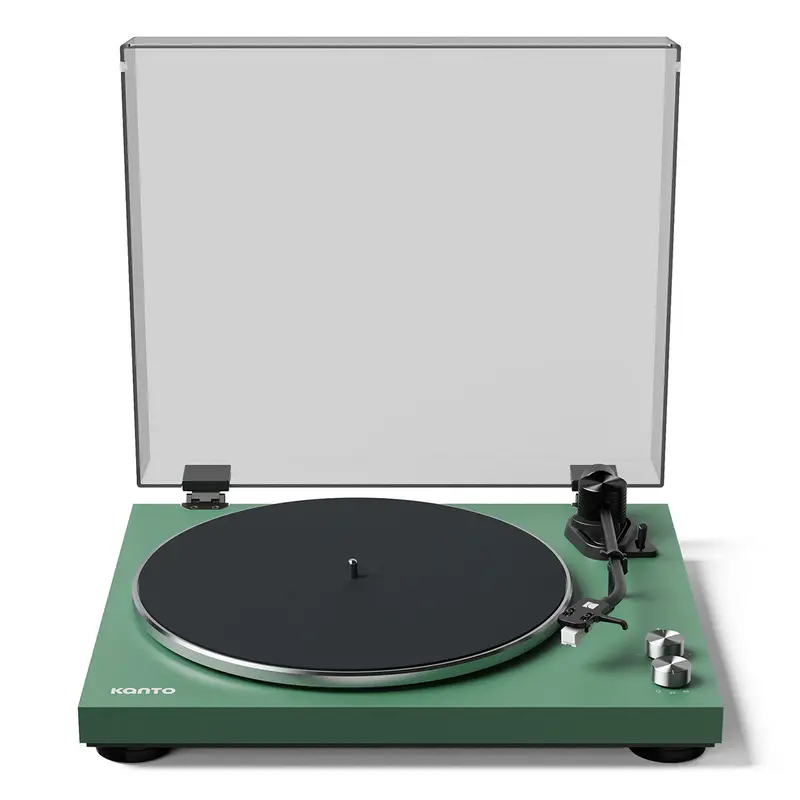 Kanto OBI3 Bluetooth 5.3 Turntable with Phono Preamp (Matte Green)