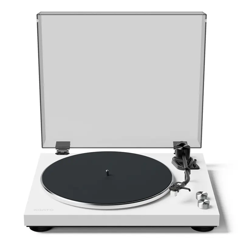Kanto OBI3 Bluetooth 5.3 Turntable with Phono Preamp (Matte White)