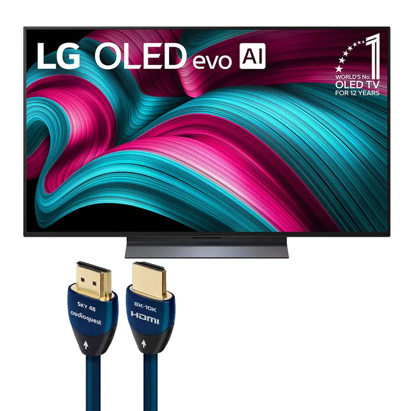 LG OLED48C5PUA 48 Inch 4K OLED evo C5 Smart TV with AudioQuest SKY 3m HDMI Cable