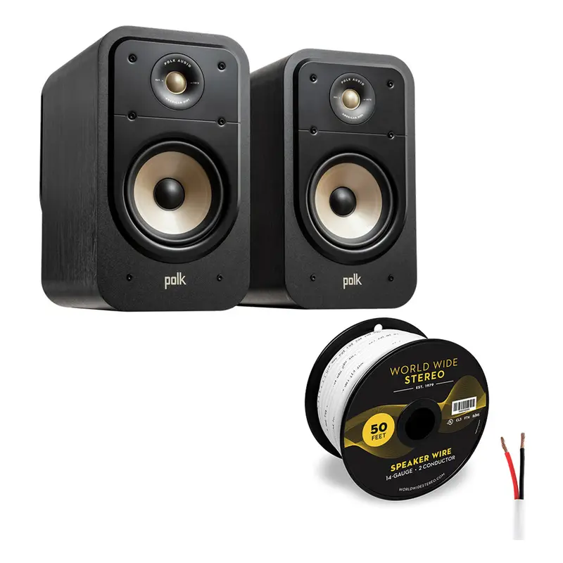 Polk Audio Signature Elite ES20 Bookshelf Speaker Cable Bundle (Black)