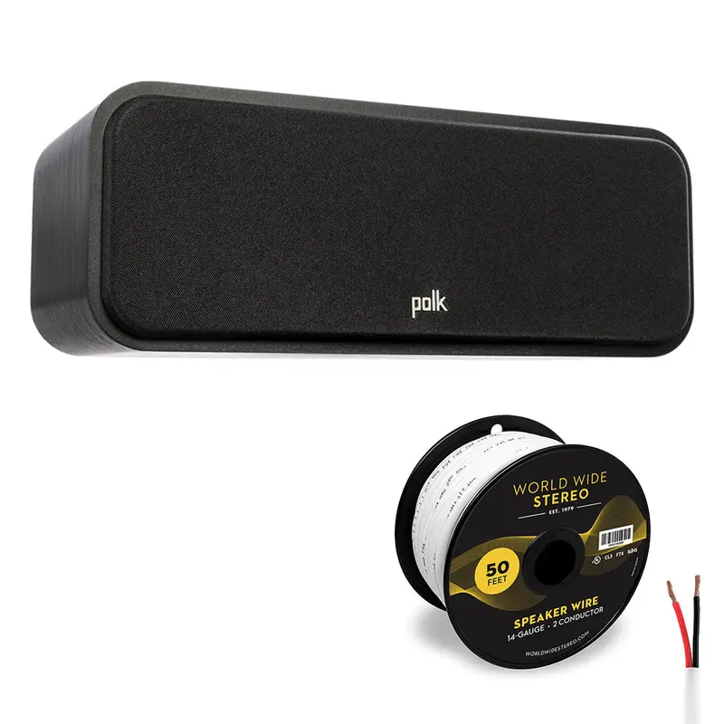 Polk Audio Signature Elite ES30 Center Channel Speaker Cable Bundle (Black)